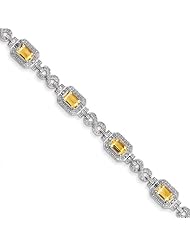 Sterling Silver Diamond & Citrine Bracelet