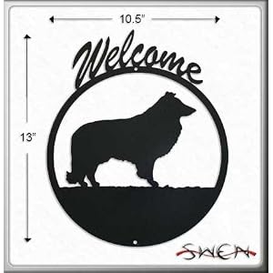 SHELTIE Black Metal Welcome Sign
