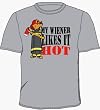 FIREFIGHTER SHIRTS - FIREFIGHTER T-SHIRTS - MY WIENER LIKES IT HOT FIRE TEE - FUNNY FIREFIGHTER SHIRTS