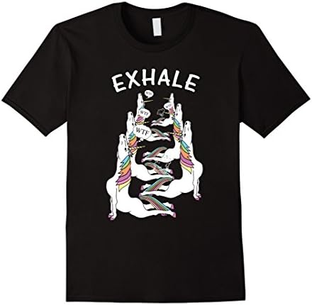 Men's Yoga Unicorn - Horse Exhale Yoga Cobra Pose T-Shirt Small Black