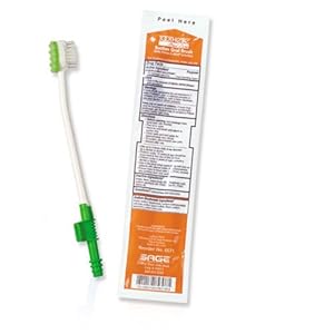 Toothette® Oral Care Single Use Suction Toothbrush System with Perox-A-Mint Solution - Case (100 Packages)