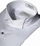 Tuxedo Shirt By Cardi - No Pleats, 100% Cotton White with Wing Collar and French Cuffs