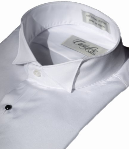 Purchase Tuxedo Shirt By Cardi - No Pleats, 100% Cotton White with Wing Collar and French Cuffs