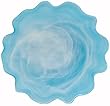 Colorful Recycled Art Glass Blossom Plate Aqua Blue 12.75"D