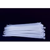 eHotCafe CT4-W-100-P Self-Locking Cable Ties, 8-Inch, White 100/Poly Bag