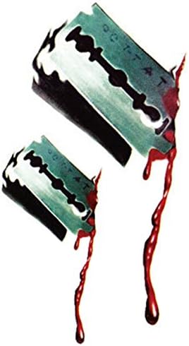 10pcs Halloween Zombie Scars Tattoos Realistic Fake Bloody Wound Stitch Scars Stickers Make up Costum Waterproof Temporary Prank Tattoos (Tyle 3)