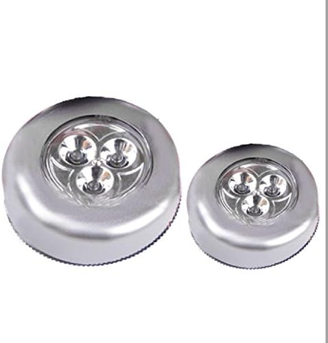 Dkii 2 Pack 3 LED Battery-powered Wireless Night Light Stick Tap Touch Lamp Light, Trunk Stick Tap Touch Lamp, Cupboard Stick Tap Touch Lamp