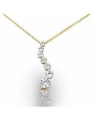 14KT Yellow Gold Beautiful Journey Diamond Pendant featuring Seven Round Brilliant Diamonds. 1 5/8 CTW