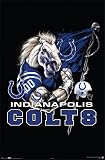 Indianapolis Colts (Flex Mascot, Logo) Sports Poster Print - 24 X 36