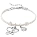 Fossil Damen-Charms Armband Schmetterling Zirkonia Leder Weiss 16-19,5 Cm JF85975040