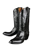 Lucchese Classics 'L1410' Crocodile Belly Cowboy Boots Mens - Black