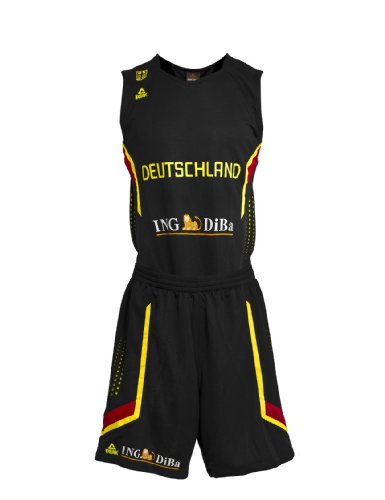 PEAK Sport Europe Erwachsene Deutschland Basketball Trikot Set EM 2013, Schwarz, M, F7711031