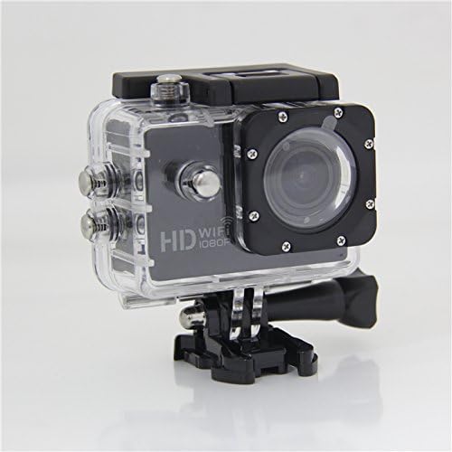 Canany Wifi Waterproof Action Camera 1.5" LCD Full HD 1080P 12MP Underwater Camera With Free Accessories Kit and 2 Batteries(WIFI Black)