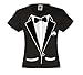 fresh tees® Unisex Tuxedo tee with Bow Tie | Funny T-Shirt for Unisex Kid's Wedding & Functions | Small Unisex Youth & Toddler Shirt Black