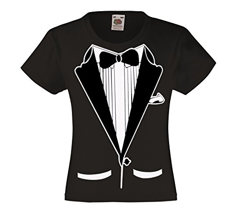 Fresh Tees Brand- Kids Black And White Tuxedo With Bow Tie T-shirt Funny Shirt