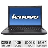 Lenovo G570 4334-9KU Notebook PC - Intel Core i5-2450M 2.5GHz, 4GB DDR3, 500GB HDD, DVDRW, 15.6 Display, Windows 7 Home Premium 64-bit, Black (Refurbished)