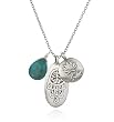 Satya Jewelry Silver Turquoise, Hamsa, Lotus Charm Necklace