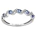 10K White Gold Round Tanzanite and Round Diamond Ring, Size 7