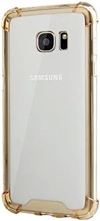S7 Edge Case, Scratch Resistant TPU+PC Gel Rubber Soft Skin Silicone Protective Case Cover for Samsung Galaxy S7 Edge (Gold)