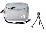 High Quality (Silver) Neoprene Glove Case and flexible Mini Tripod Combo for Flip Slide HD / Mino / MinoHD / MinoHD 2nd Gen Camcorder