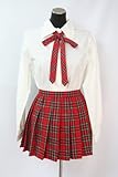 レッドチェック制服セット M