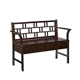 SEI Chatsworth Espresso Storage Seat Bench