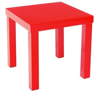 Table basse carrée 45X45X45 laquée ROUGE