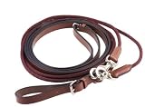 Henri de Rivel Draw Reins -Web/Leather - Havana - 108 Each Side