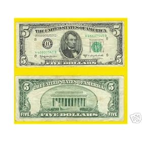 1950-D Series $5 Federal Reserve Note