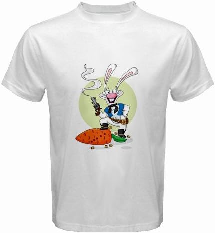 Men's Customized ROBIN HOOD RABBIT 100% Cotton White T-shirt