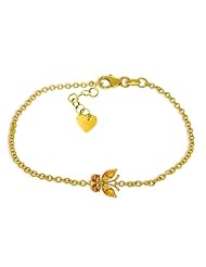 14k Yellow Gold Citrine Butterfly Bracelet