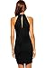 made2envy Halter Jeweled Neckline Bodycon Mini Dress (M, Black) C21884MBL