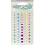 My Minds Eye Jubilee Sherbet Adhesive Enamel Dots, Happy