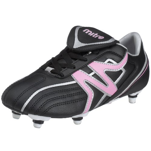 Mitre Fiero Jnr Si Bl/P Football Boots - Pink/Black 9 Child UK