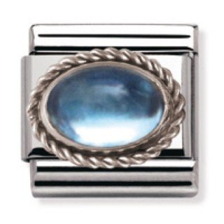Nomination Composable Damen-Bead Classic Halb ine Stahl Silber 925 + Godrone Light Blue To Preisvergleich