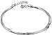 Women's 316L Stainless Steel 3 String Slid Bling Chain Anklet Bracelet, 10