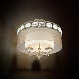 Bijoux Three Light Semi Flush Mount in Antique Brass