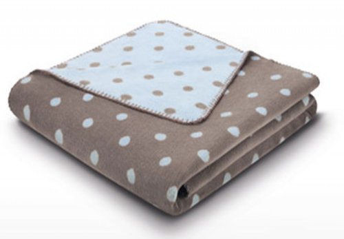 Biederlack 585776 Wohndecke World Affairs 150 x 200 cm, blau - grau mit Punkten