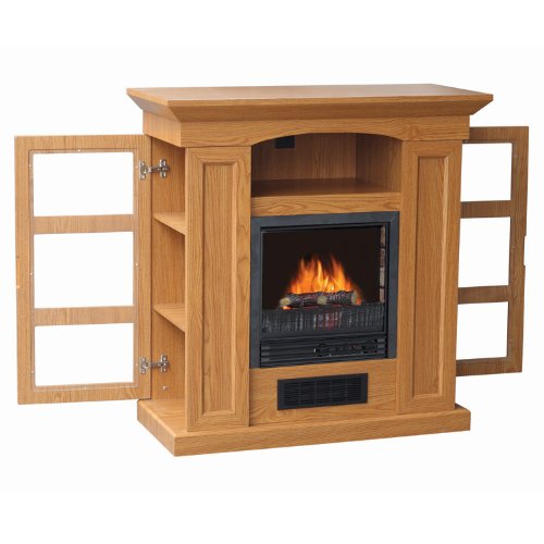 Stonegate FP08-21-10-OAK Electric Fireplace With Side Cabinets