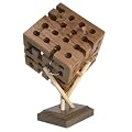 Wooden Labyrinth 4D Cube, IQ Collection Puzzle