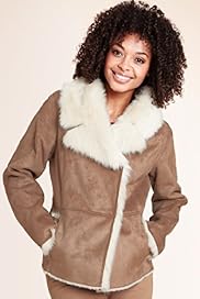 Faux Fur Notch Lapel Panelled Jacket