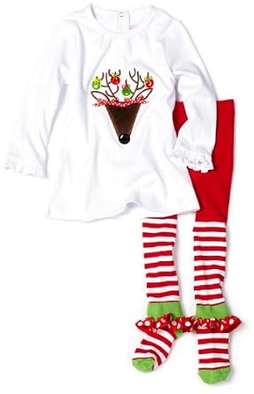 Mud Pie Baby-girl Toddler Reindeer Tunic and Leggings