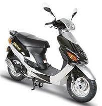 50cc Air Cooled Gas Scooter - Electric Start w/Disc Brakes - Black