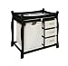 Baby : Badger Basket Company Sleigh Style Changing Table with Hamper/3 Baskets in Black