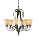 Murray Feiss F2280/6BRB Somerset Six-Light Chandelier, British Bronze with Dark Cream Scavo Glass Shades Image