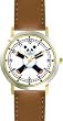 Giant Panda Bear Plush (Happy Face) - Bear - JP Animal - WATCHBUDDY&reg; DELUXE TWO-TONE THEME WATCH - Arabic Numbers - Brown Leather Strap-Size-Women's Size-Small