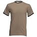 Fruit of the Loom Ringer Cotton T-Shirt Khaki / Graphite Medium (38-40 )