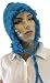 Blue Spiraled Pom Pom Laced Trapper Hat