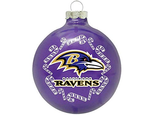 Baltimore Ravens 2 5/8” Painted Round Candy Cane Christmas Tree Ornament Baltimore Ravens 2 5/8” Painted Round Candy Cane Christmas Tree Ornament
