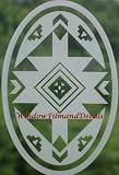 Native American Etched Window Decal Vinyl Glass Cling - 10.5 x 16
